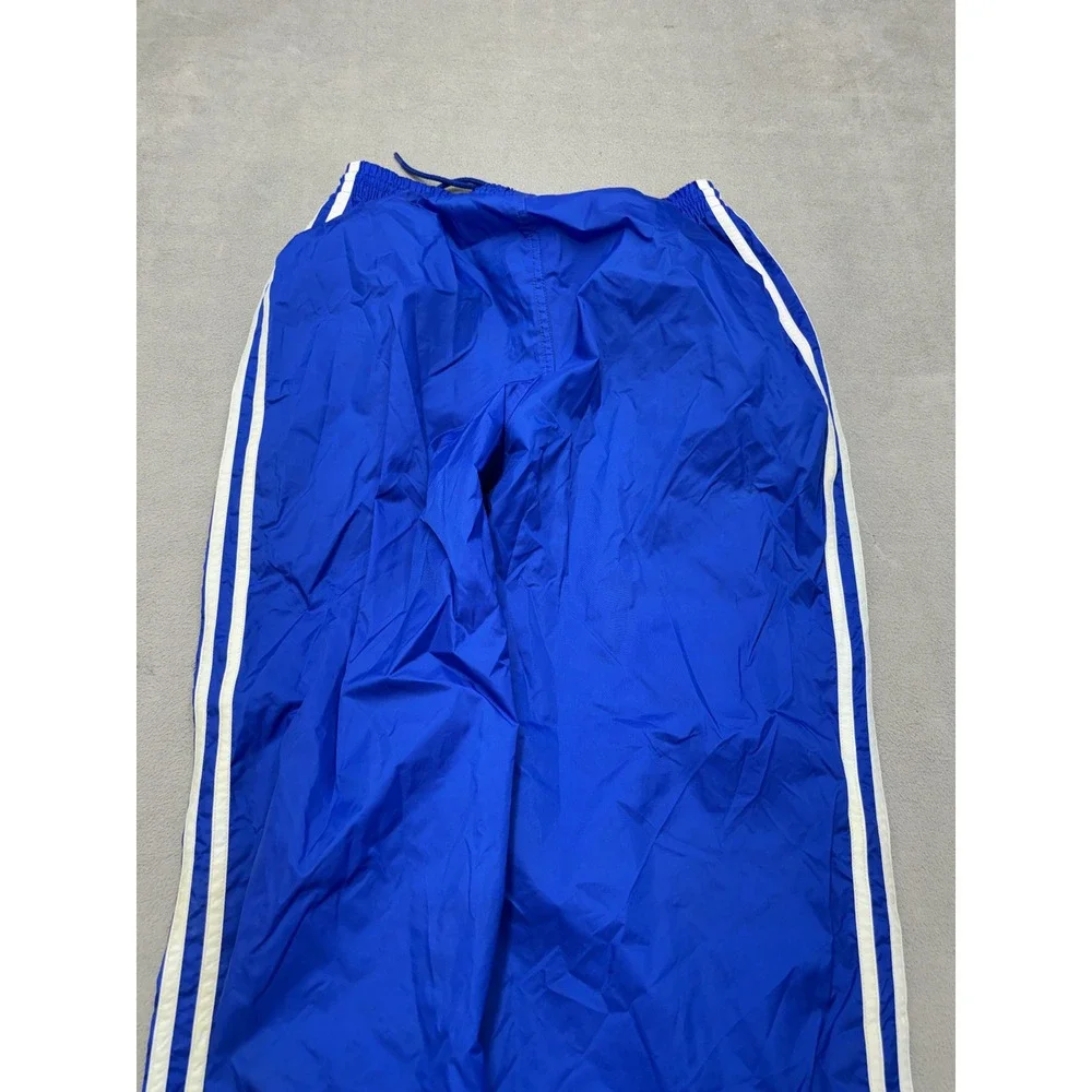 Vintage Adidas Nylon Track Pants Mens Small Blue White Stripe Windbreaker 90s